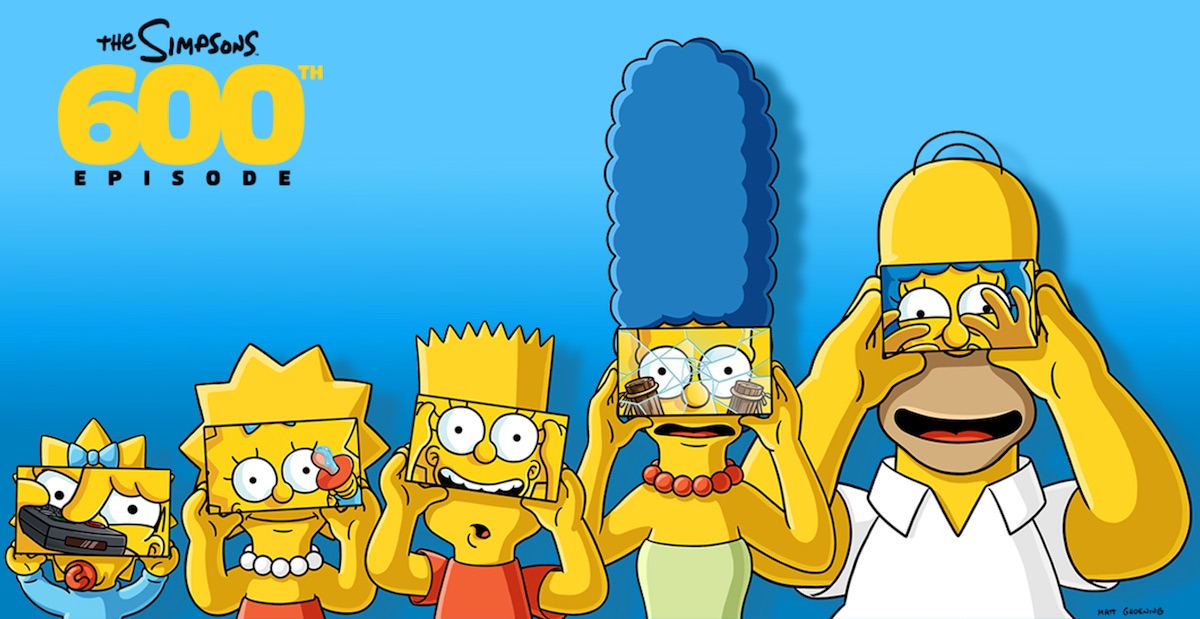Família Simpsons em uma wallpaper