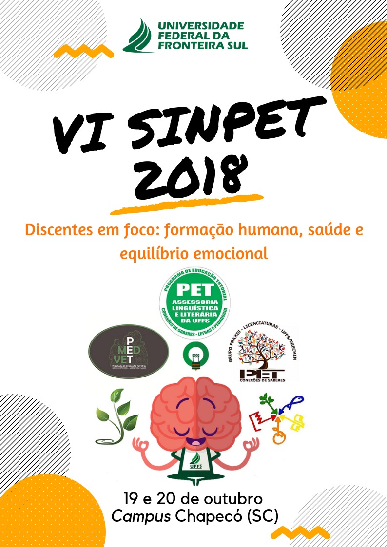 Cartaz com informações sobre o encontro VI SINPET na UFFS