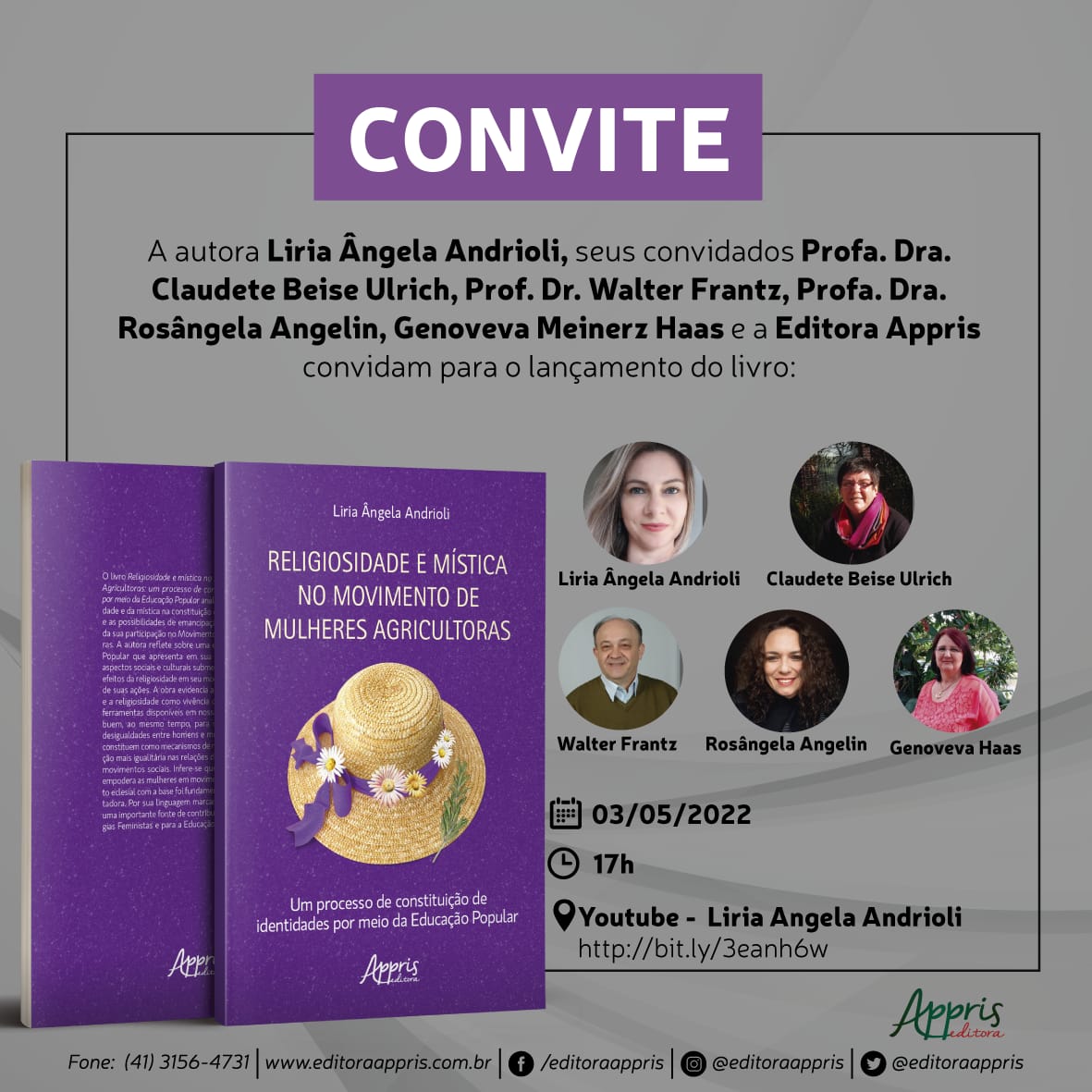Lançamento do livro: "Religiosidade e mística no Movimento de Mulheres Agricultoras: um processo de constituição de identidades por meio da educação popular"