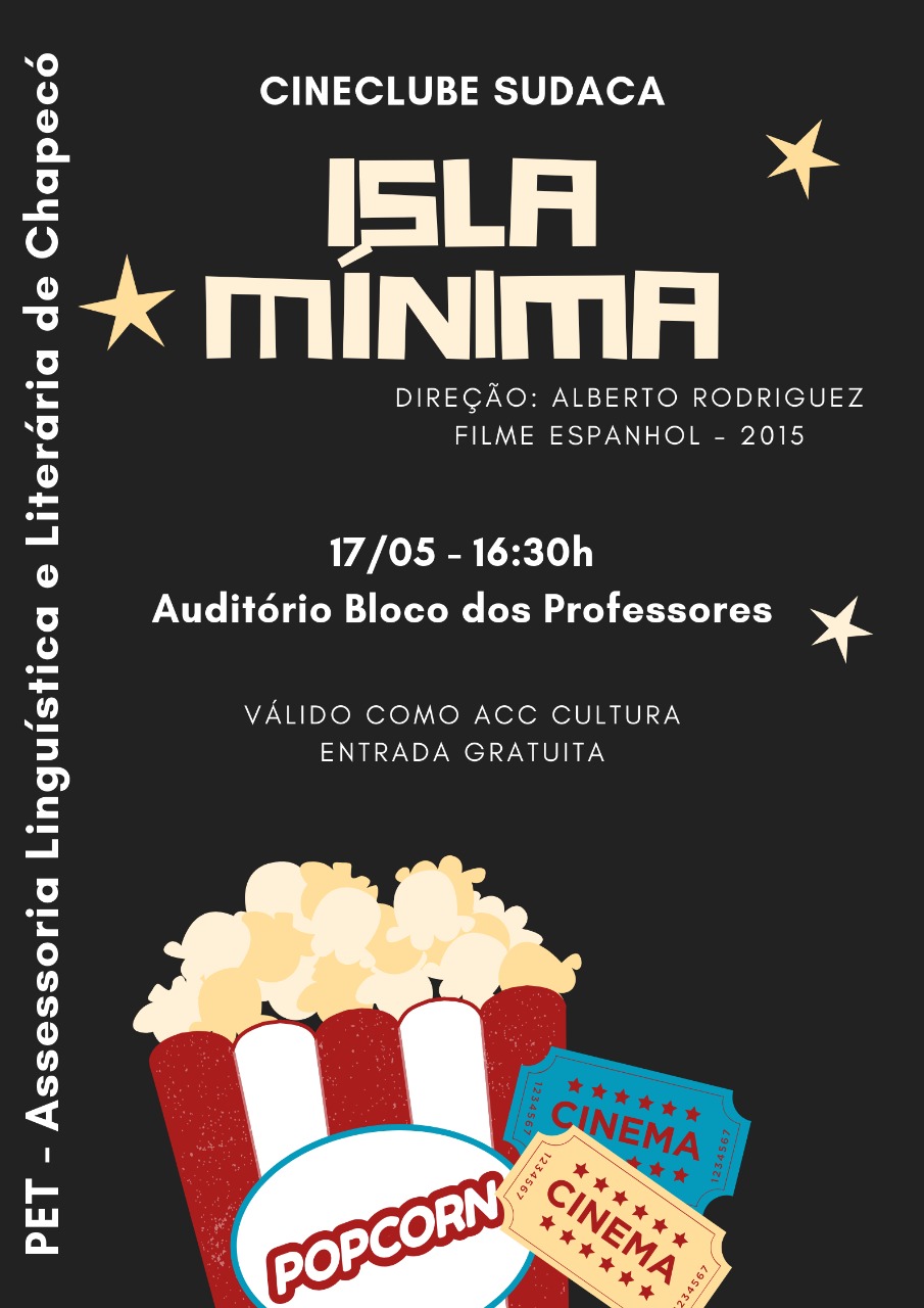 Cartaz com informações sobre o evento Cineclube Sudaca Isla Mínima