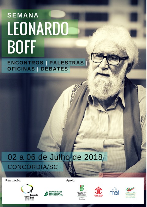 Cartaz com informações sobre a I Semana Leonardo Boff, em Concórdia