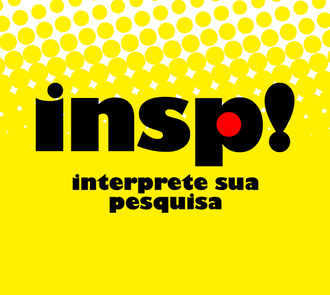 Ilustração em fundo amarelo com a logo do concurso Insp - interprete sua pesquisa