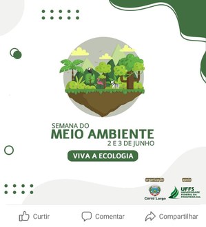 Folder do evento, com datas da Semana do Meio Ambiente