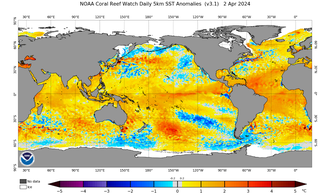 Temperatura da Superfície do Mar (TSM), no oceano pacífico