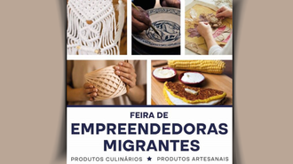 Imagem do cartaz da feira, com produtos artesanais e culinários