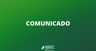 Arte com fundo verde contém a palavra "Comunicado".