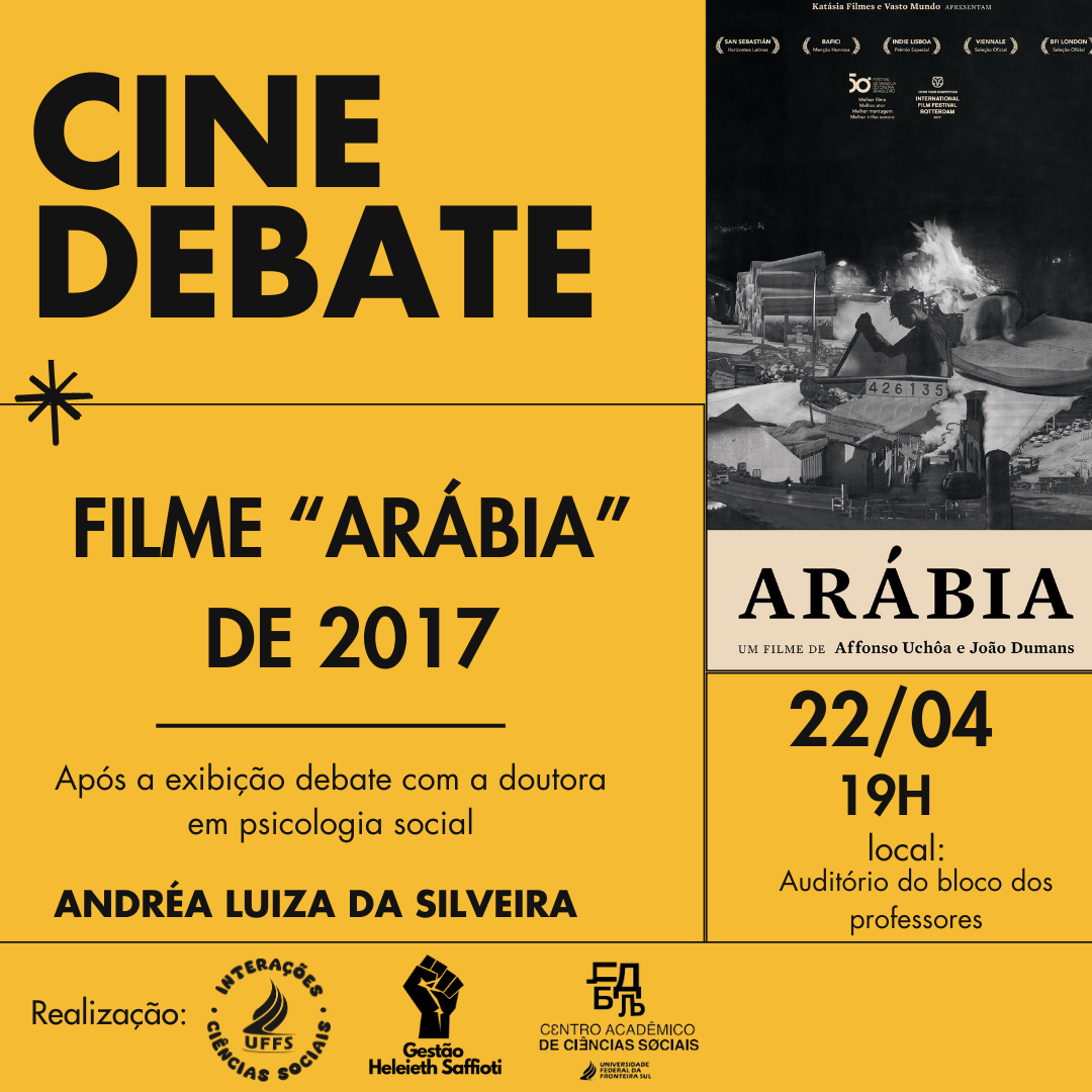 Cine debate: Exibição do filme "Arábia"
