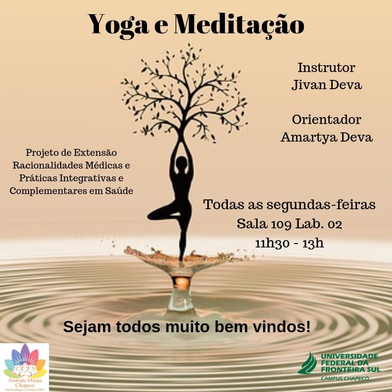 yoga e meditação no campus Chapecó