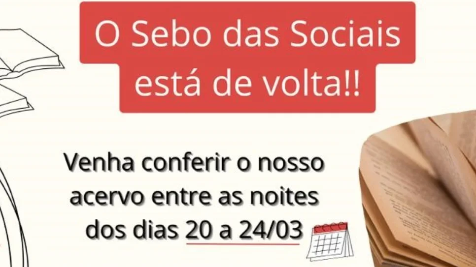 Acadêmicos promovem Sebo das Sociais de 20 a 24 de março
