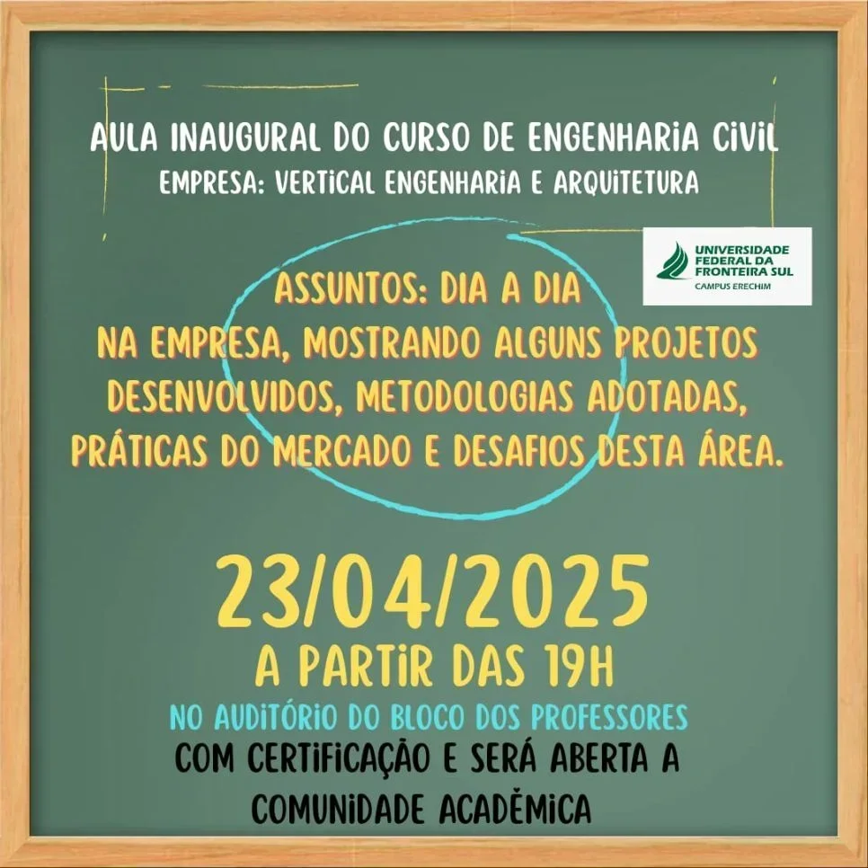 Aula inaugural do curso de Engenharia Civil