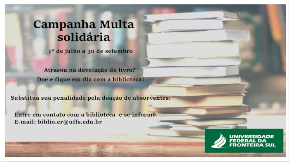 Biblioteca do Campus Erechim lança a campanha Multa Solidária
