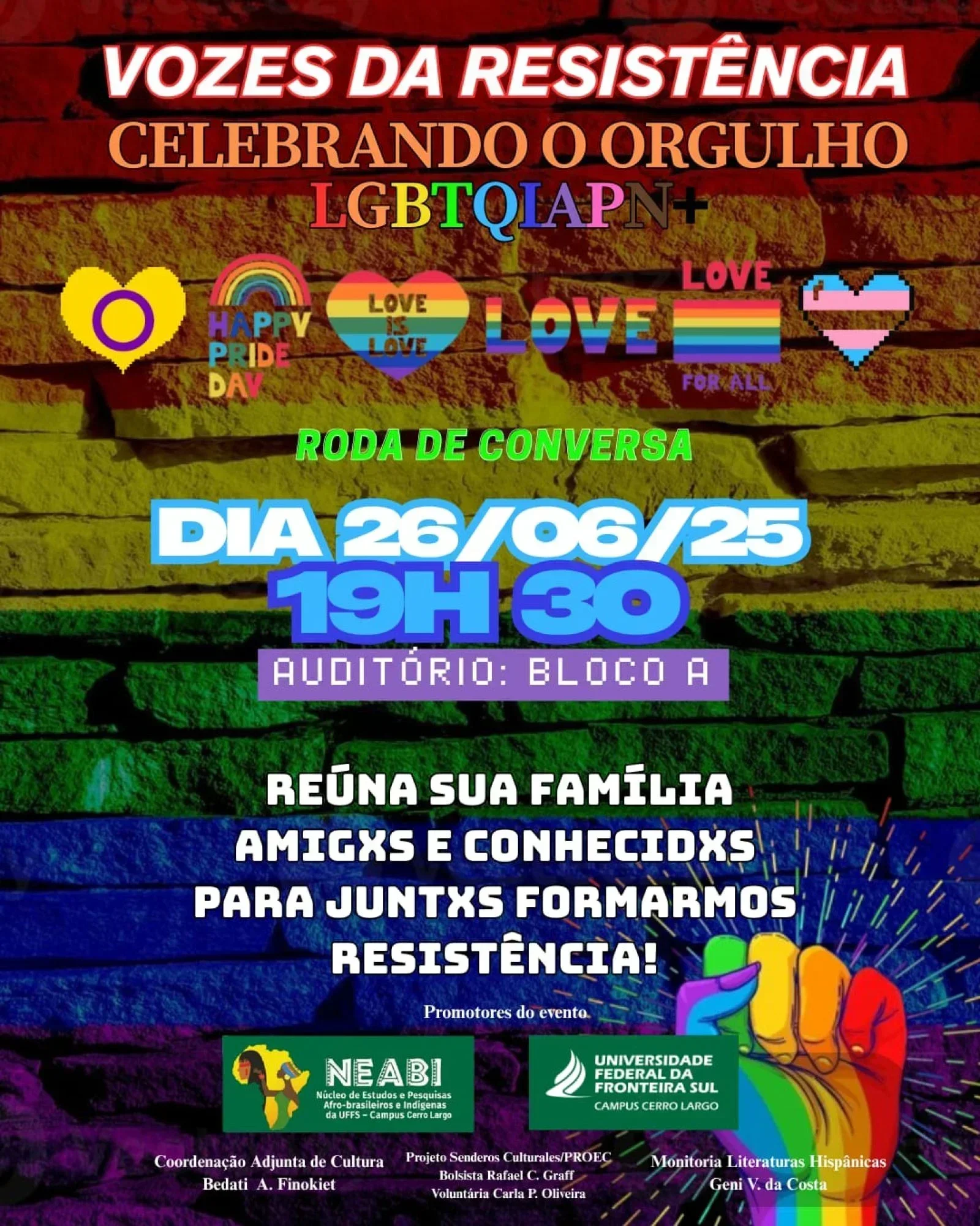 Roda de Conversas: Vozes da Resistência, Celebrando o Mês de Orgulho LGBTQIAPN+