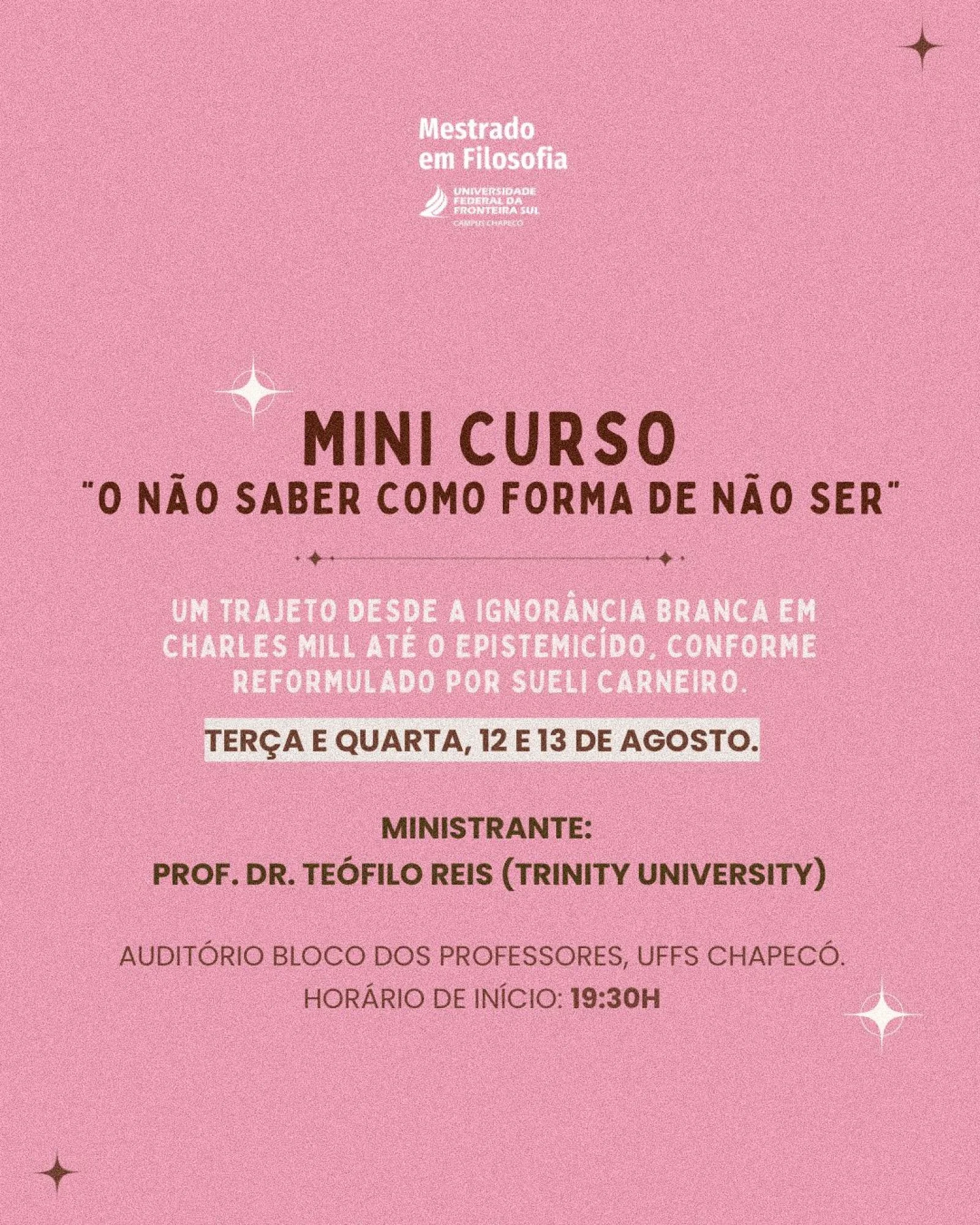 Mini Curso: O Não Saber como forma de não ser