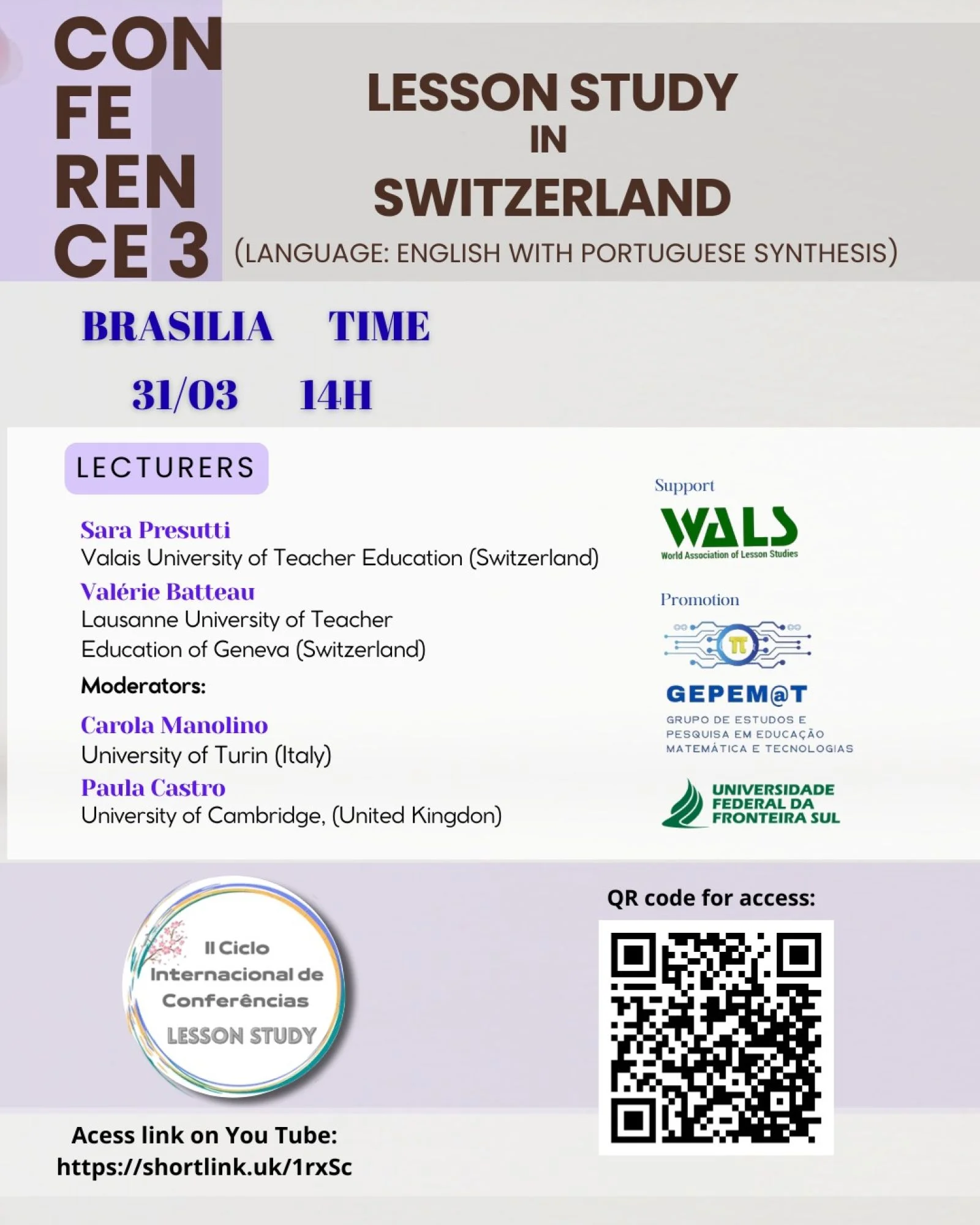 II Ciclo Internacional de Conferências Lesson Study