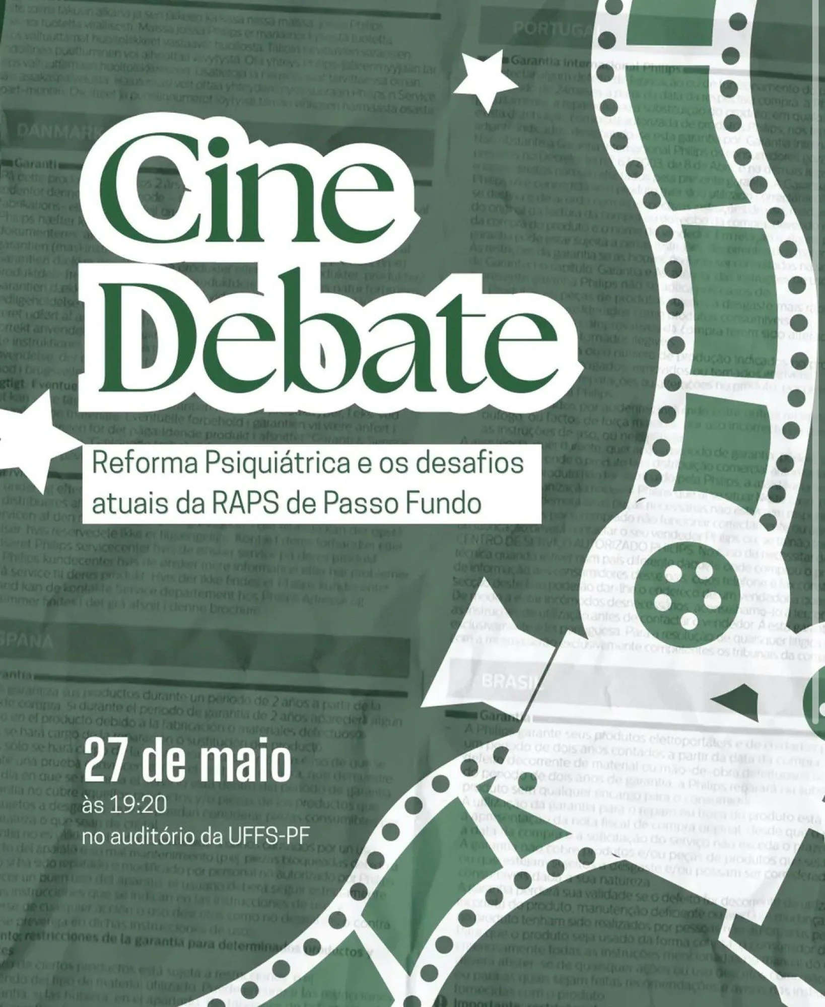 Cine-debate | Reforma Psiquiátrica e os desafios atuais da RAPS de Passo Fundo