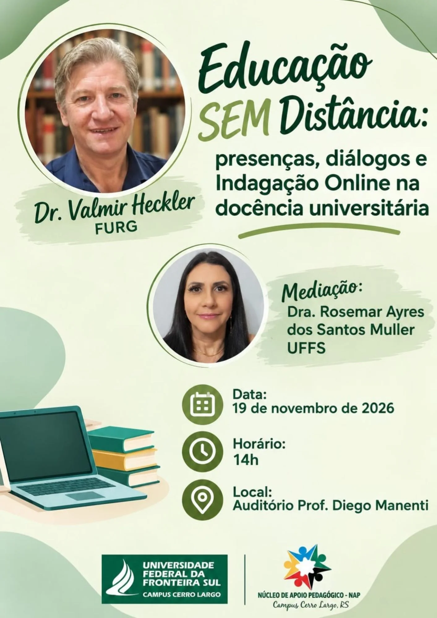 Palestra: Educação SEM Distância: presenças, diálogos e Indagação Online na docência universitária